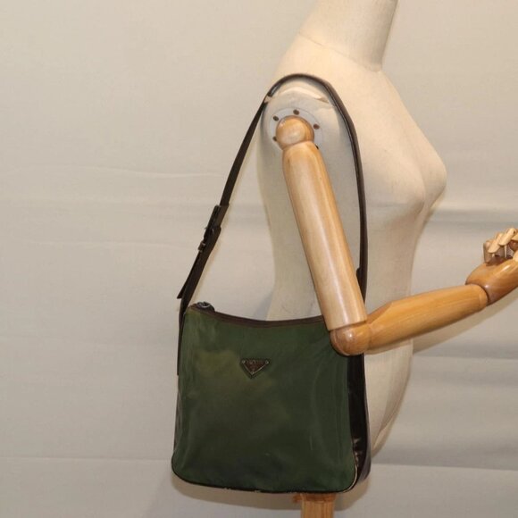 PRADA Shoulder Bag Nylon Khaki Auth 72009 - Picture 14 of 16